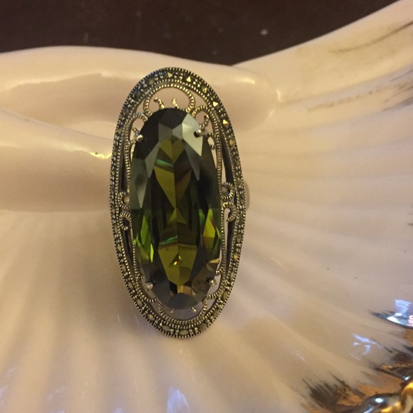 Sterling Silver, Marcasite and Iolite Ring - Picture 1 of 5